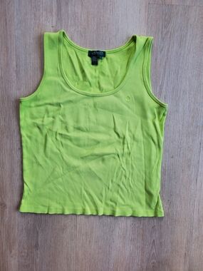 Lauren Ralph Lauren Bright Lime Ribbed Tank Top - Women's